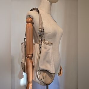 Coach Alexandra chain stone leather tote